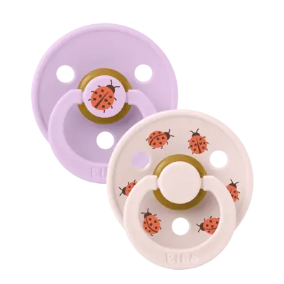 Bibs Studio Colour Lot 2 Sucettes Taille 2 - Ladybug Violet Sky - 6 Mois Et Plus