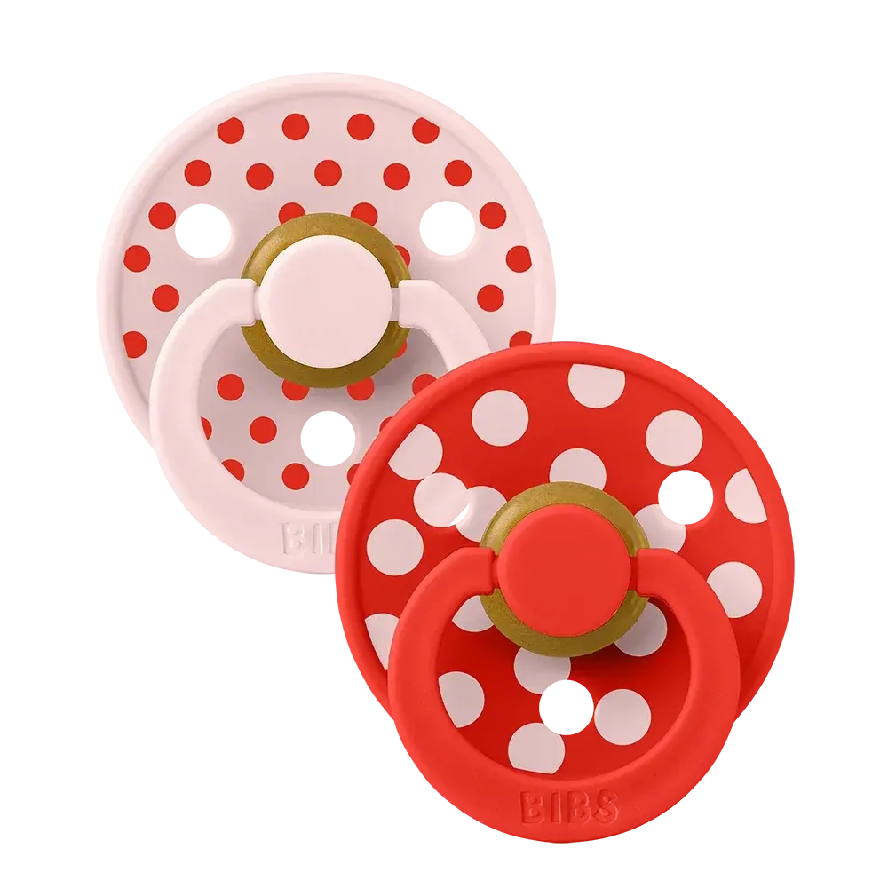 Bibs Studio Colour Lot 2 Sucettes Taille 1 - Polka Blossom / Candy Apple - 0 A 6 Mois