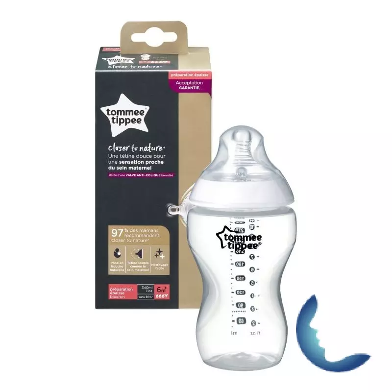 TOMMEE TIPPEE CLOSE TO NATURE BIBERON BLANC 6M+ 340ML