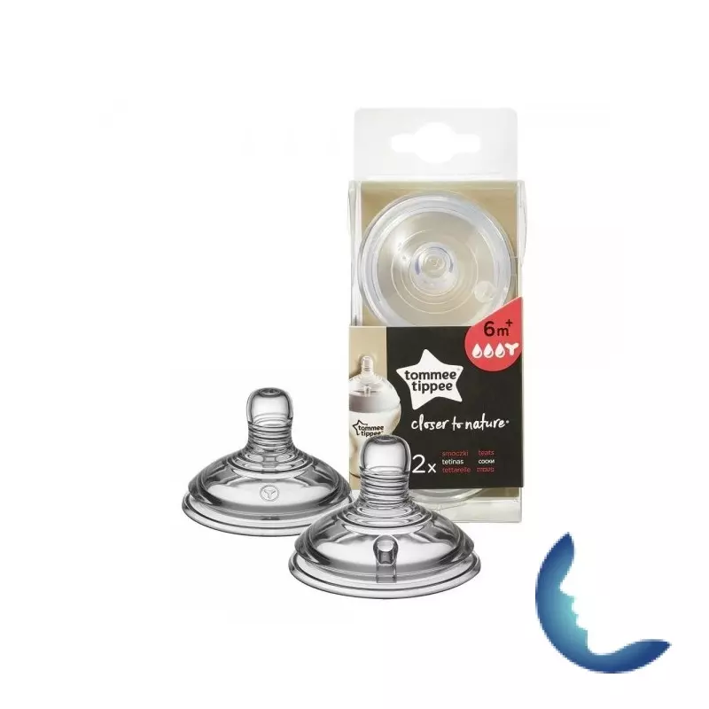 TOMMEE TIPPEE CLOSE TO NATURE 2 TETINES PREPARATION EPAISSE 6M+