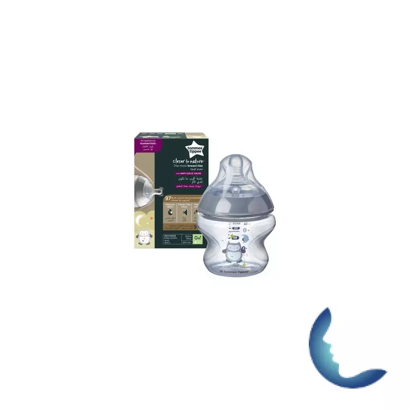 TOMMEE TIPPEE CLOSE TO NATURE BIBERON CHOUETTE GRIS 0M+ 150ML