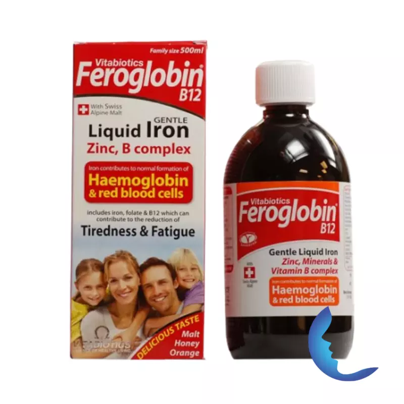 Vitabiotics Feroglobin B12 Gentle Liquid Iron Zinc, B complexe, 200ml