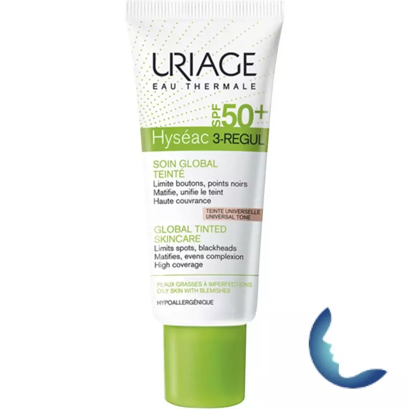 URIAGE HYSEAC 3 REGUL SOIN GLOBAL TEINTE UNIVERSELLE SPF50 PEAUX GRASSES A IMPERFECTIONS 40ML