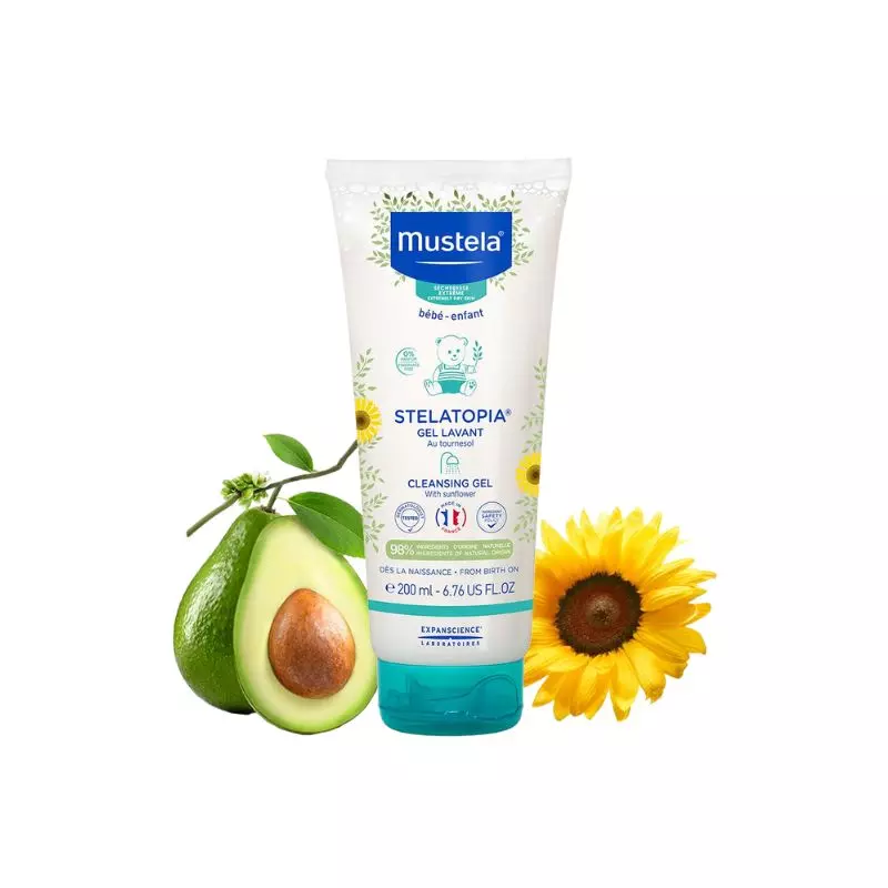 Mustela Stelatopia Gel Lavant Au Tournesol Issu De Culture Bio, 200ml