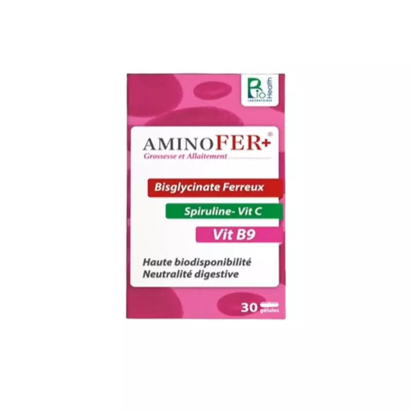 Biohealth Aminofer Plus Grossesse et Allaitement, 30 Gélules