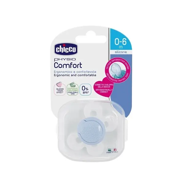 CHICCO SUCETTE PHYSIO COMFORT BLEU 0-6M