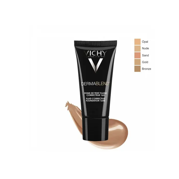 VICHY Dermablend Fond de Teint fluide correcteur 16h Teinte 25 Nude, 30ml