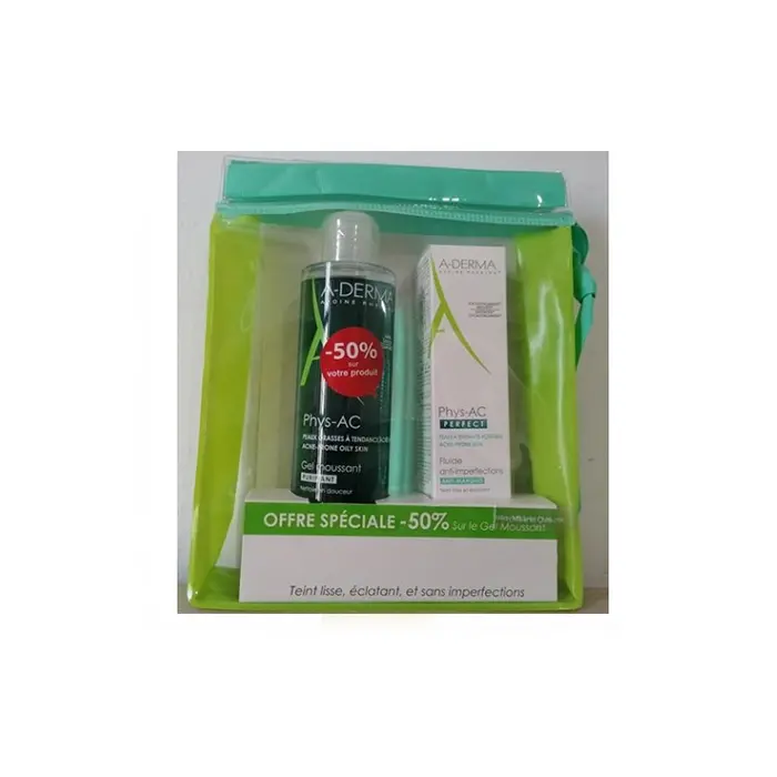 A-DERMA COFFRET PHYS-AC GEL MOUSSANT-FLUIDE PERFECT