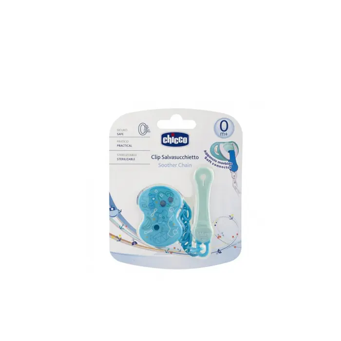 CHICCO ATTACHE SUCETTE CHAINE BLEU