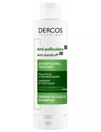 VICHY DERCOS ANTI PELLICULAIRE SHAMPOOING CHEV NORMAUX A GRAS 200 ML