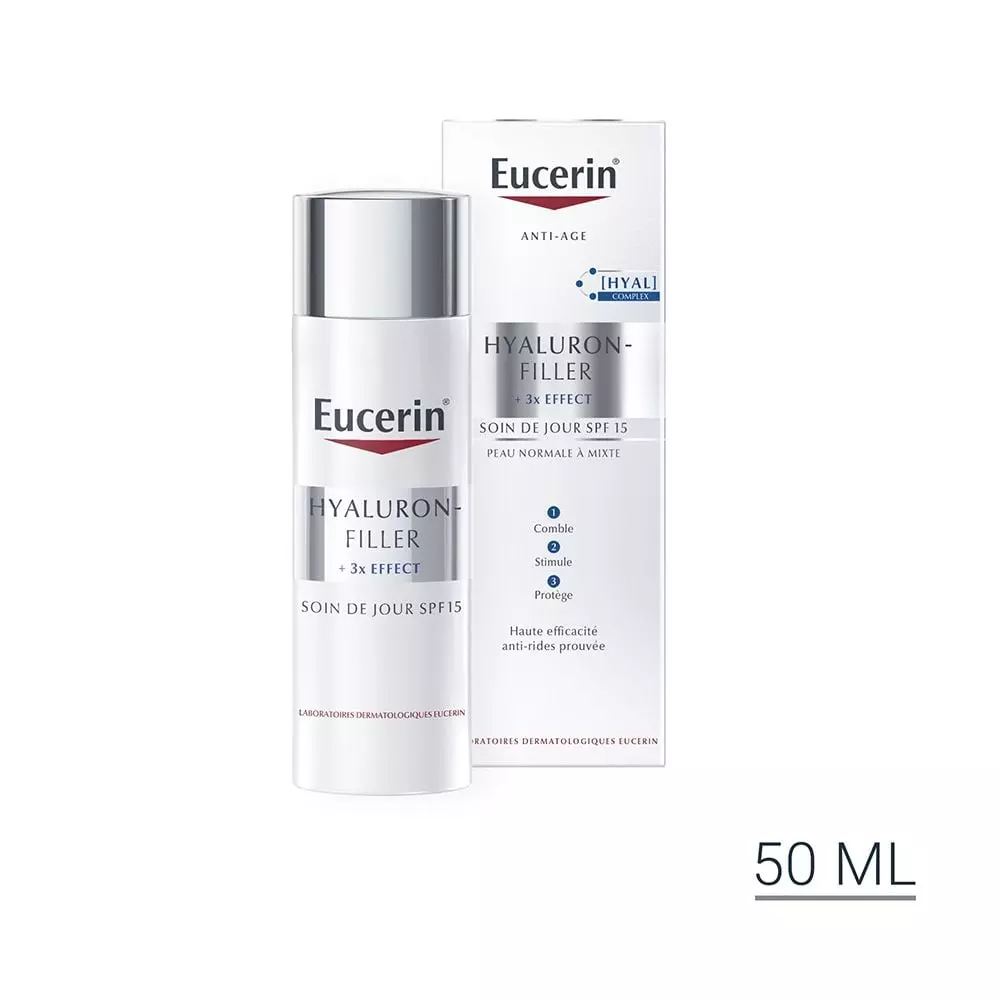 EUCERIN HYALURON-FILLER + 3X EFFECT SOIN DE JOUR PEAU NORMALE A MIXTE SPF15 50ML