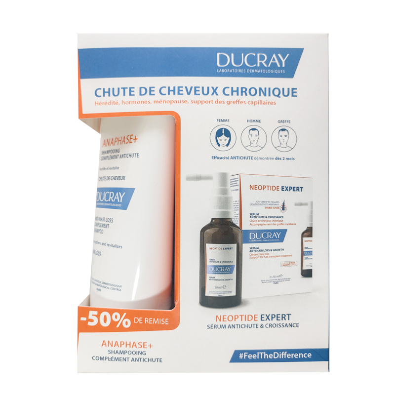 DUCRAY COFFRET CHUTE DE CHEVEUX CHRONIQUE NEOPTIDE EXPERT SERUM 2X50ML + SHAMPOOING ANAPHASE+ 200ML -50%