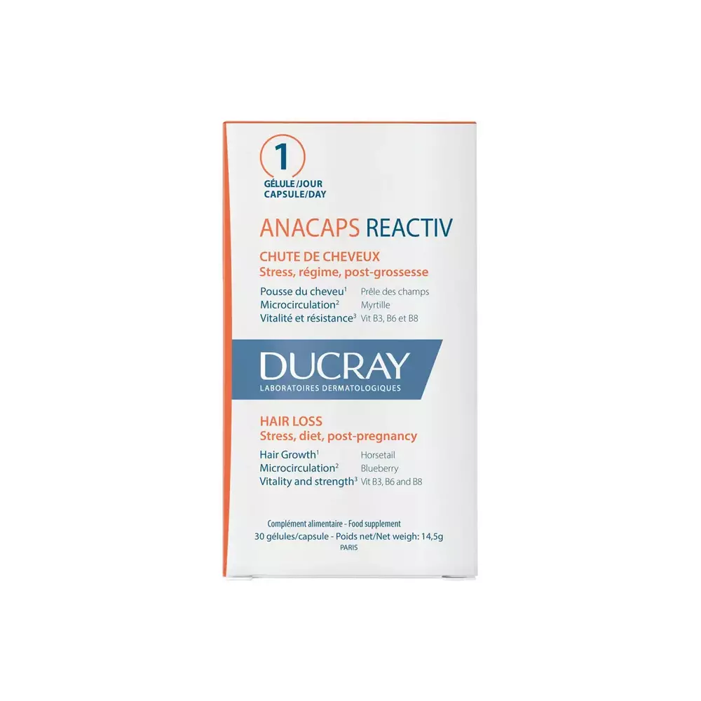 DUCRAY ANACAPS REACTIV CHUTE DE CHEVEUX REACTIONNELLE 30 GELULES