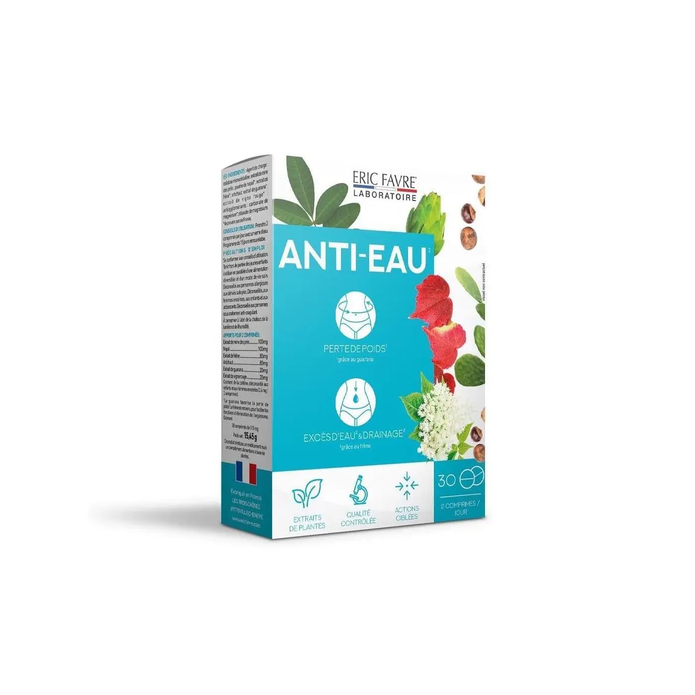 ERIC FAVRE ANTI-EAU PROGRAMME PERTE DE POIDS ET DRAINAGE 30 COMPRIMES