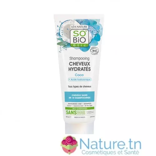 SO BIO Shampooing Cheveux Hydratés – Coco + Acide Hyaluronique 250ML