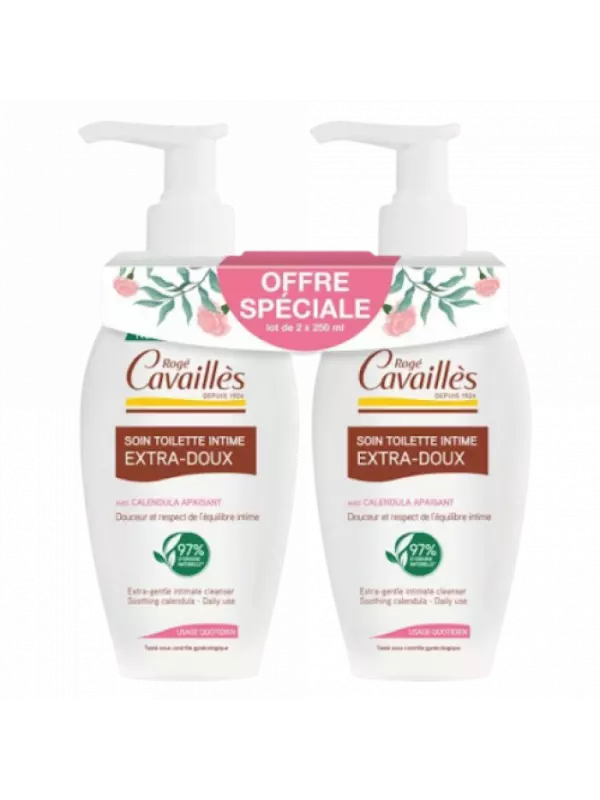 ROGE CAVAILLES GEL Intime Soin toilette intime Extra Doux LOT 2, 250ml